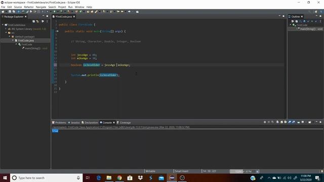 Introduction to Java #7 - Boolean Variable Type смотреть онлайн
