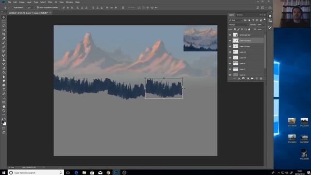 Painting a Mountain Scene in Photoshop - For Beginners смотреть онлайн