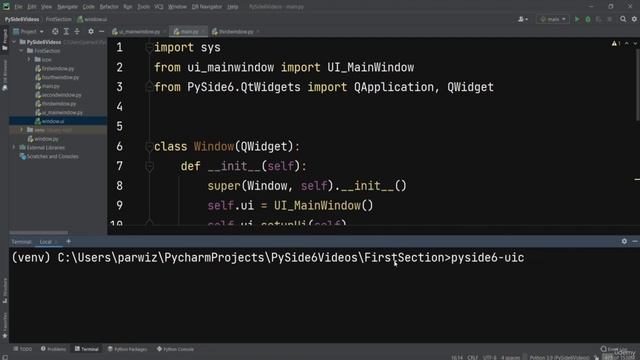 08.eground org 6 Convert UI to PY File in Qt for Python смотреть онлайн