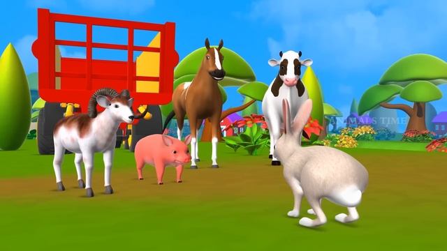 Farm Animals Enjoy Fun Time with Mud Horse Near Pond - Funny Games in New Farm 3D Animated Videos смотреть онлайн