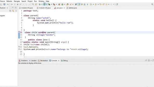 Java program using extends keyword смотреть онлайн