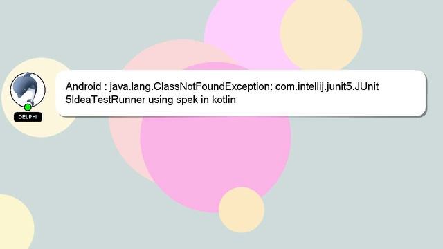 Android : java.lang.ClassNotFoundException: com.intellij.junit5.JUnit5IdeaTestRunner using spek in смотреть онлайн