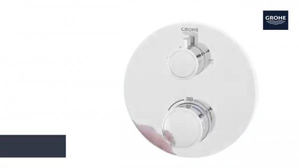 Grohe Grohtherm thermostatic bath tub mixer for 2 outlets with integrated shut off / diverter valve