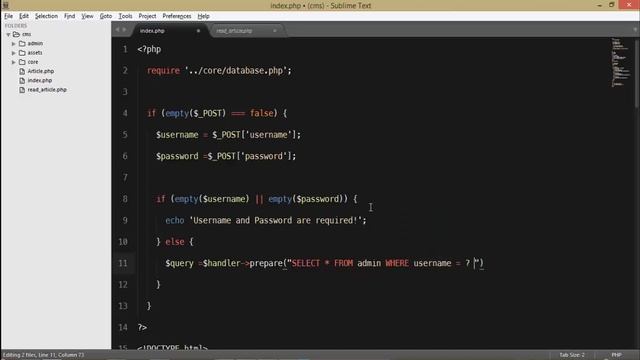 Tutorial CMS 3 Login admin смотреть онлайн