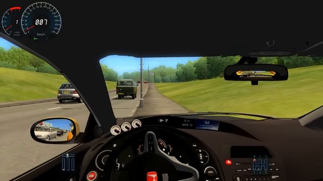City Car Driving Honda Civic R-Type HD смотреть онлайн
