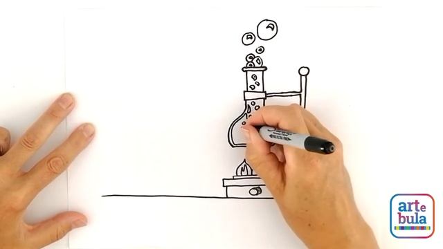 How to draw a science lab - easy drawing tutorial смотреть онлайн