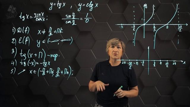Тригонометрические функции, y=tgx и y=ctgx, их свойства и графики. 10 класс. смотреть онлайн