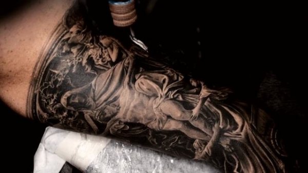 Tattoo slow motion | Process tattoo | Процесс тату I Finished tattoo