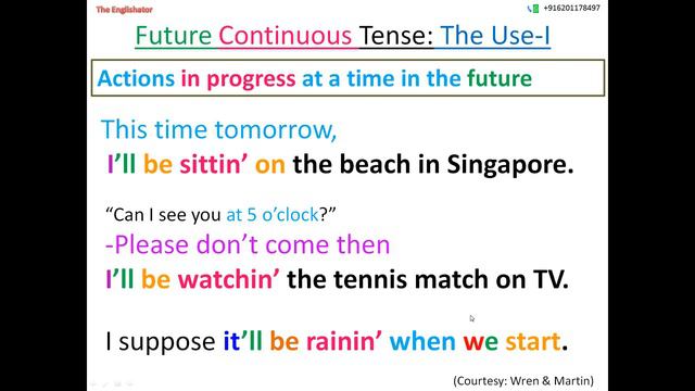 Future Continuous Tense: The Uses смотреть онлайн