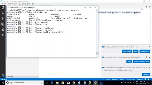 Starting Java application inside docker container смотреть онлайн
