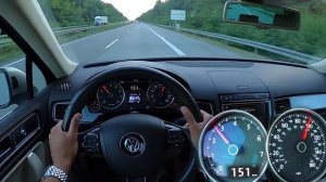 2016 Volkswagen Touareg 3.6 V6 максимальная скорость автобан POV