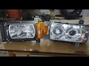 Замена линзованных фар Камаза на Евро стекляшки