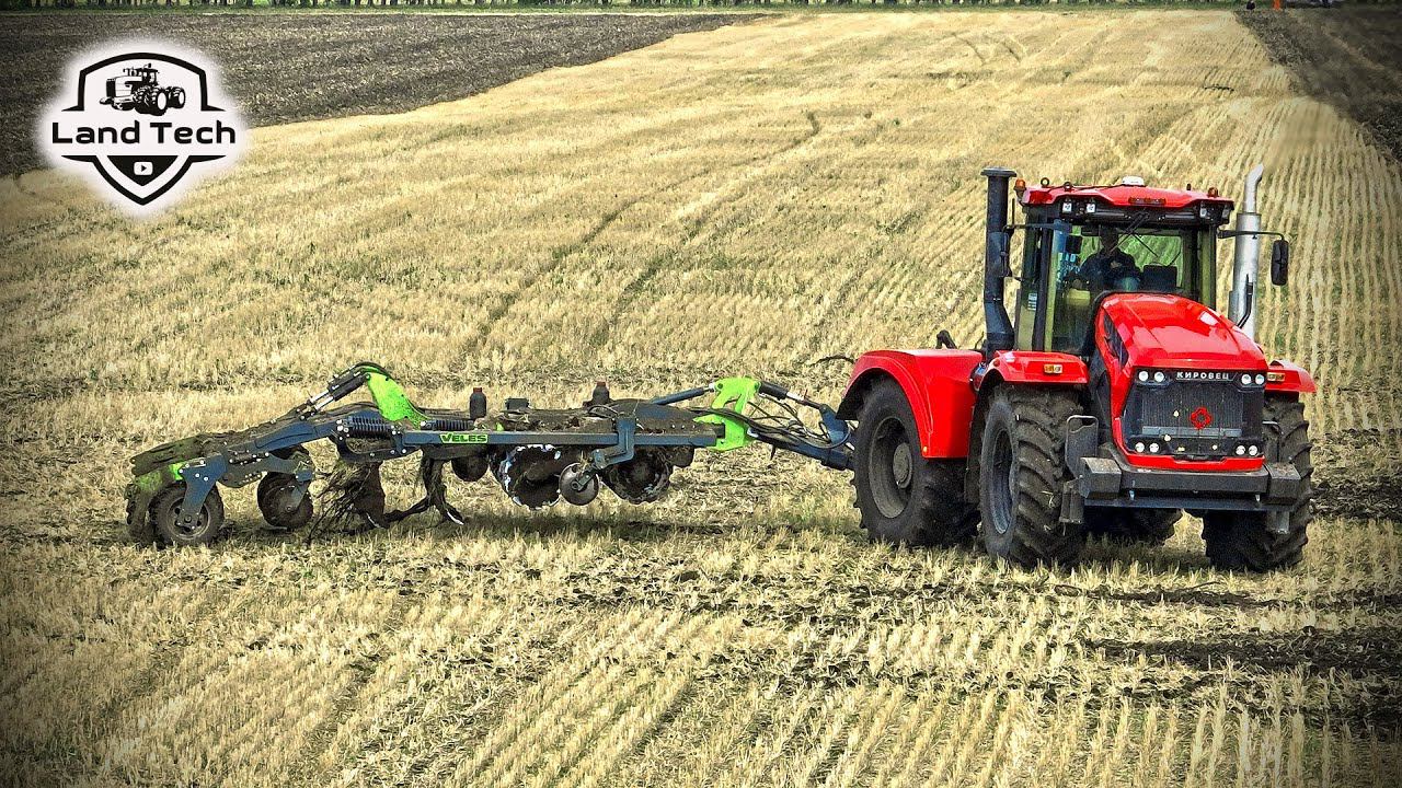 Новый тяжелый чизельно-дисковый агрегат ЧДТ-4 от VELES! Работа на 35 см с трактором Кировец К-742М! смотреть онлайн