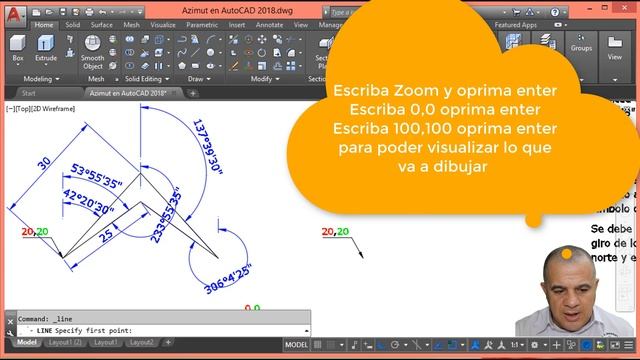 Azimut en AutoCAD 2018 смотреть онлайн