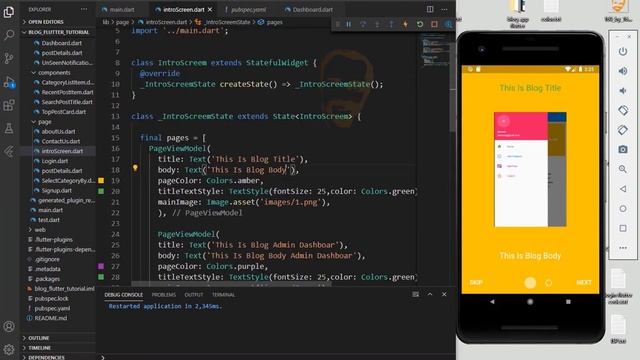 Flutter php mysql complete blog app with admin panel part 22, Intro Screen смотреть онлайн