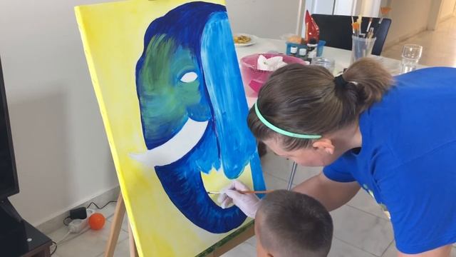 Как нарисовать СЛОНА акрилом / How to draw an elephant смотреть онлайн