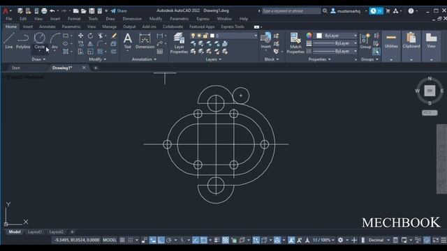 #5 | autoCAD Mechanical Practice Drawing | смотреть онлайн