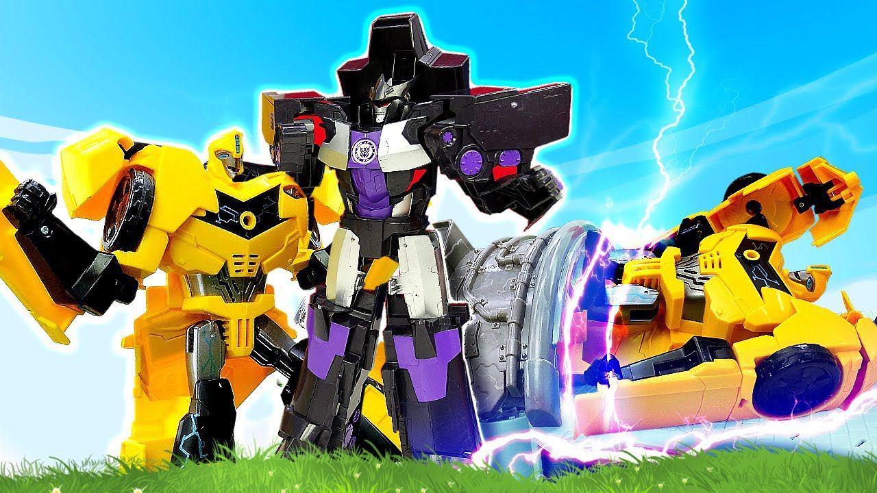 Сборник видео - Автоботы против Мегатрона! Бамблби клонировали! - Роботы Трансформеры игры битвы смотреть онлайн