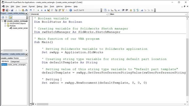 Solidworks Sketch Macro - Create Center Rectangle смотреть онлайн