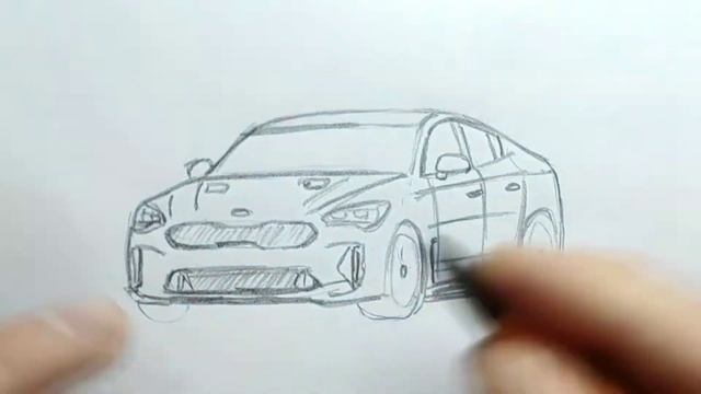 How to draw a KIA STINGER 2017 GT / drawing a 3d car / coloring kia stinger 2018 смотреть онлайн
