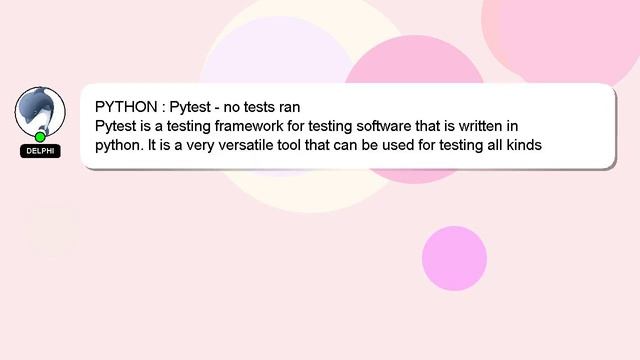 PYTHON : Pytest - no tests ran смотреть онлайн
