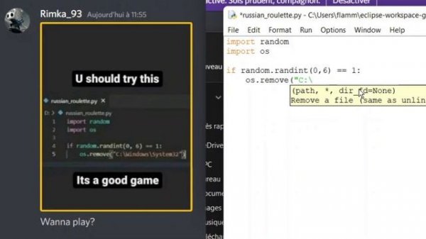 RUSSIAN ROULETTE PYTHON SYSTEM32 2022 NO FAKE