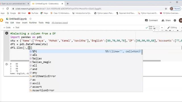 Lesson#8|Python|Selecting a column from a Dataframe|CBSE Class 12|IP смотреть онлайн