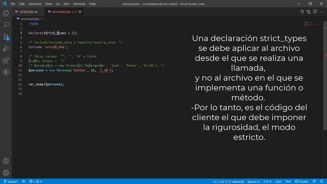 Type declarations en PHP | Strict typing y la importación de archivos смотреть онлайн