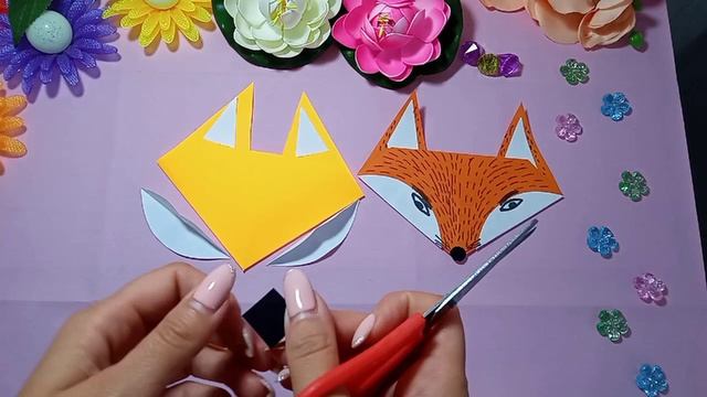 Оригами поделка лиса из бумаги