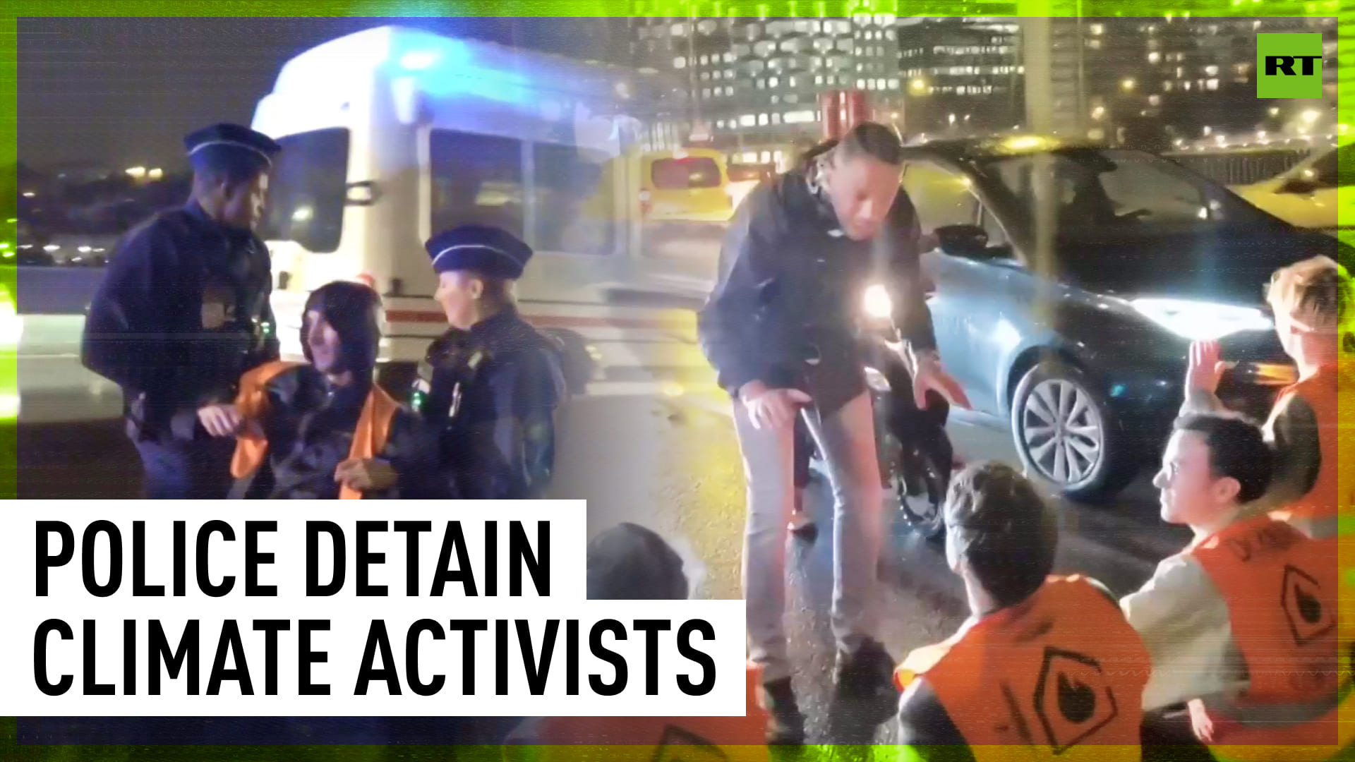 Climate Activists Detained After Blocking Pont De Sevres Bridge Near Paris