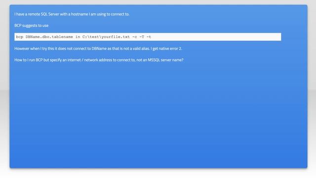 How to write using BCP to a remote SQL Server? смотреть онлайн