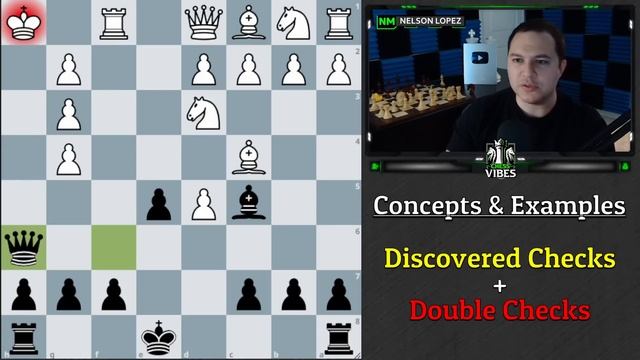 Concepts + Examples of Discovered and Double Checks - Full Chess Lesson смотреть онлайн