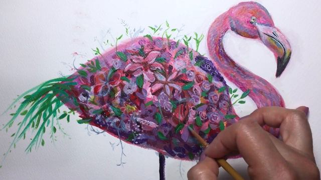 Flamingo and Flowers Acrylic Painting | Narrated | Arteza смотреть онлайн