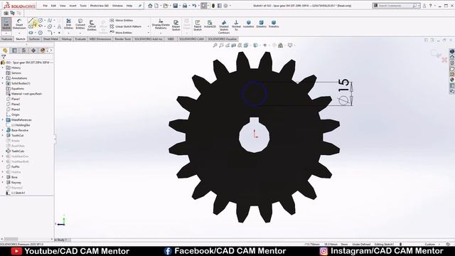 design of spur gear in solidworks with the help of toolbox | SOLIDWORKS tutorial for beginner смотреть онлайн