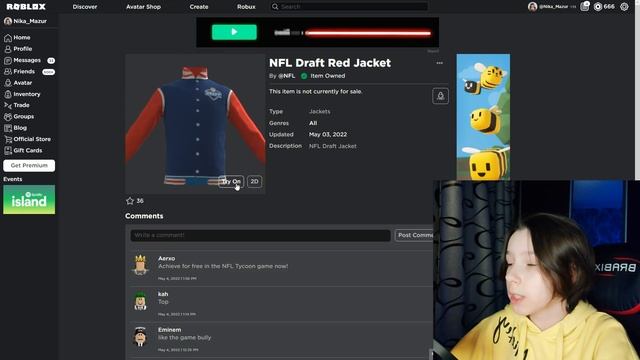 Как получить кофты (жакеты) и наушники в Роблоксе – ивент NFL Tycoon, бесплатные вещи. смотреть онлайн
