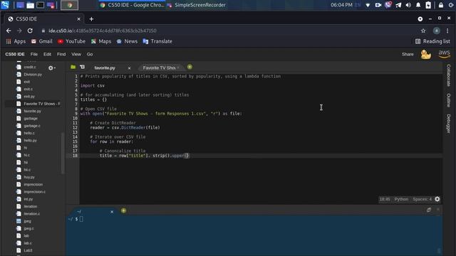 Python language: Printing popularity of titles in CSV, sorted by popularity, using a lambda functio смотреть онлайн