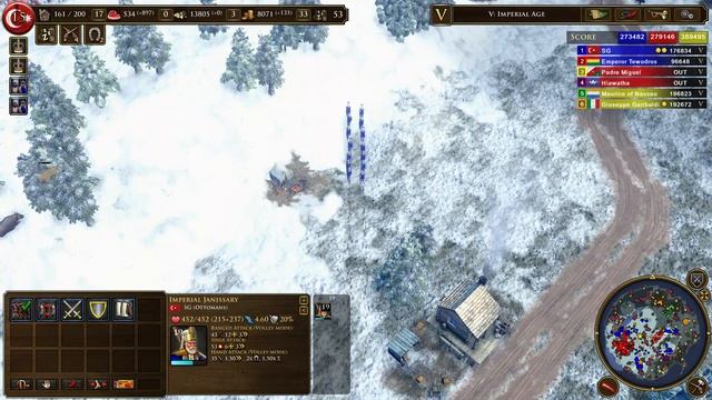 Age of Empires III Gameplay - Post Imperial Age - 2 VS 2 VS 2 Hard смотреть онлайн