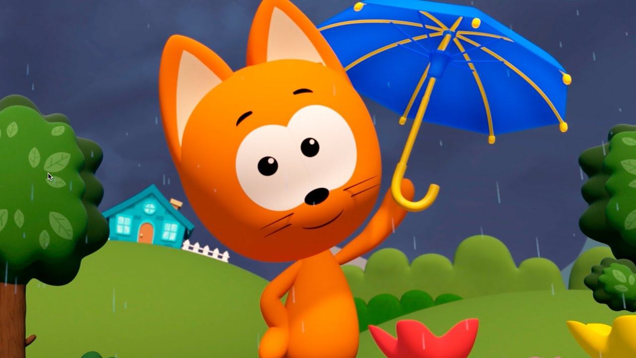 ДОЖДИК КАП-КАП - Котёнок Котэ - Песенки мультики для детей малышей смотреть онлайн