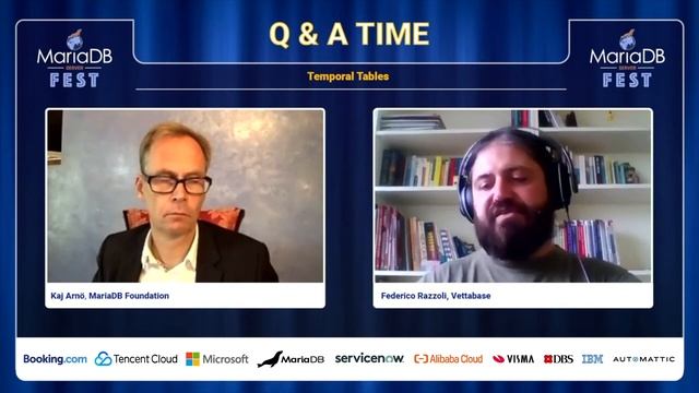 MariaDB Temporal tables Q&A - Federico Razzoli - MariaDB Server Fest 2020 смотреть онлайн