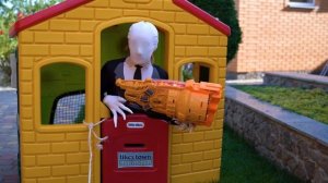 NERF Битва с Нерф Дроном против СЛЕНДЕРМЕНА