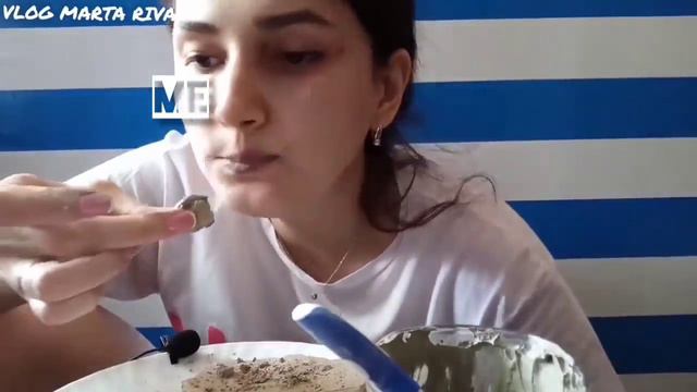 ASMR mukbang marta riva eating shortbread with blue uzbek clay paste yummy cookies eating marta смотреть онлайн