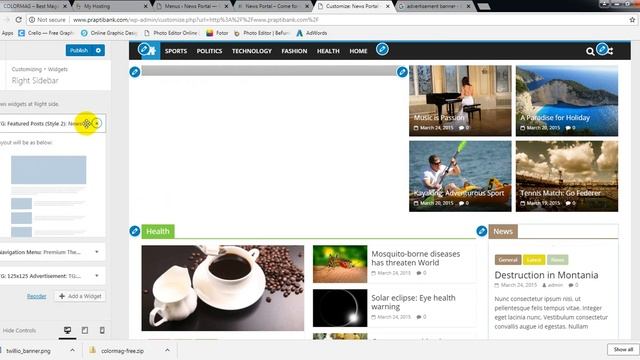 news portal website design (How to Customize Theme Color mag) смотреть онлайн