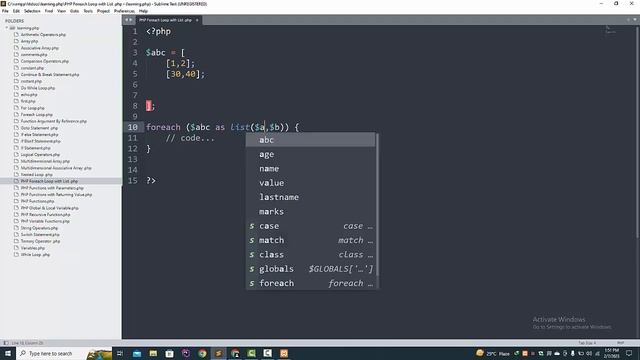 PHP Foreach Loop with List Tutorial in Hindi / Urdu смотреть онлайн