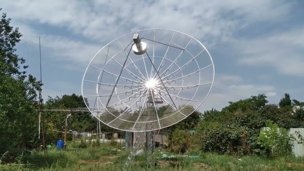 5 m dish for EME 1296Mhz home made RW6HM RX&Sun test(part 5)