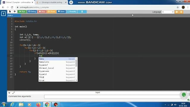 Bubble Sorting - Row wise in Matrix Using C Language смотреть онлайн