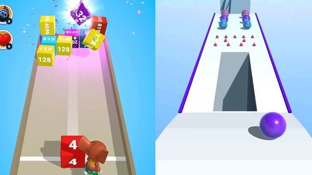 Ball Run 2048 vs Cube 2048 - All Level Gameplay Android,iOS смотреть онлайн