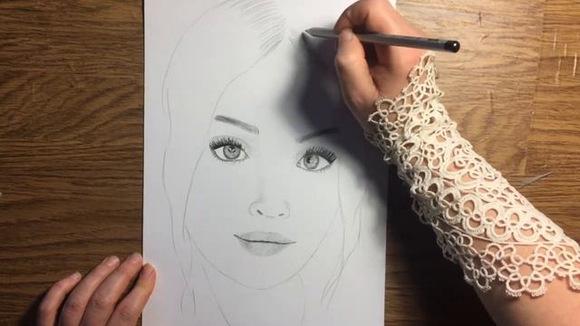 Как нарисовать лицо девушки. How to draw a girl. Easy tutorial. Pencil sketch смотреть онлайн
