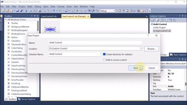 P66 | Program to Design & Use Custom Control (User Defined Button) | VB.NET смотреть онлайн