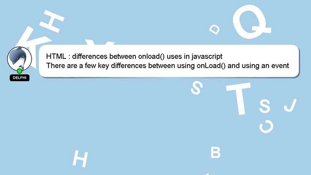 HTML : differences between onload() uses in javascript смотреть онлайн