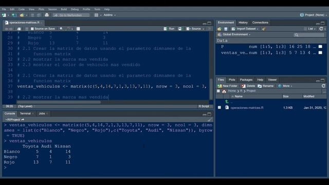 Operaciones con matrices - Clase 11/17 - #intro a la #programación con #rstudio смотреть онлайн